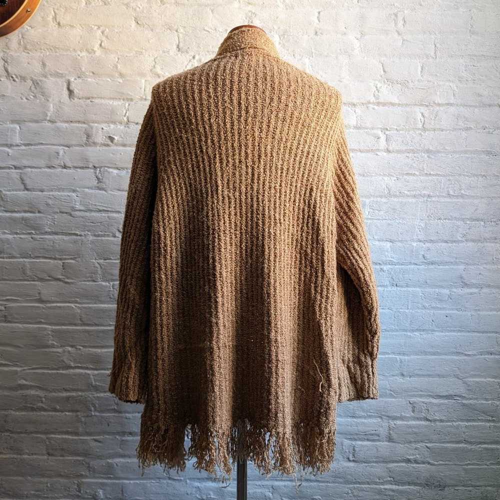 90s Vintage Neutral Chunky Woven Knit Cardigan Ov… - image 7