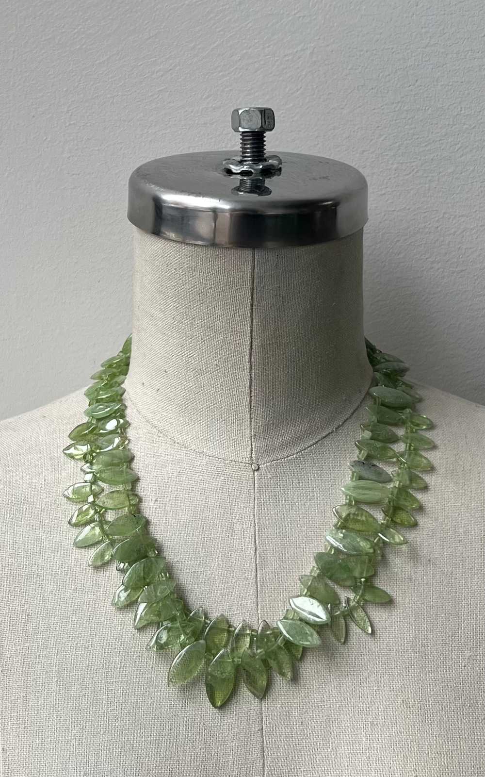 Two Strands of Marquise Cut Peridot Drops Necklace - image 1