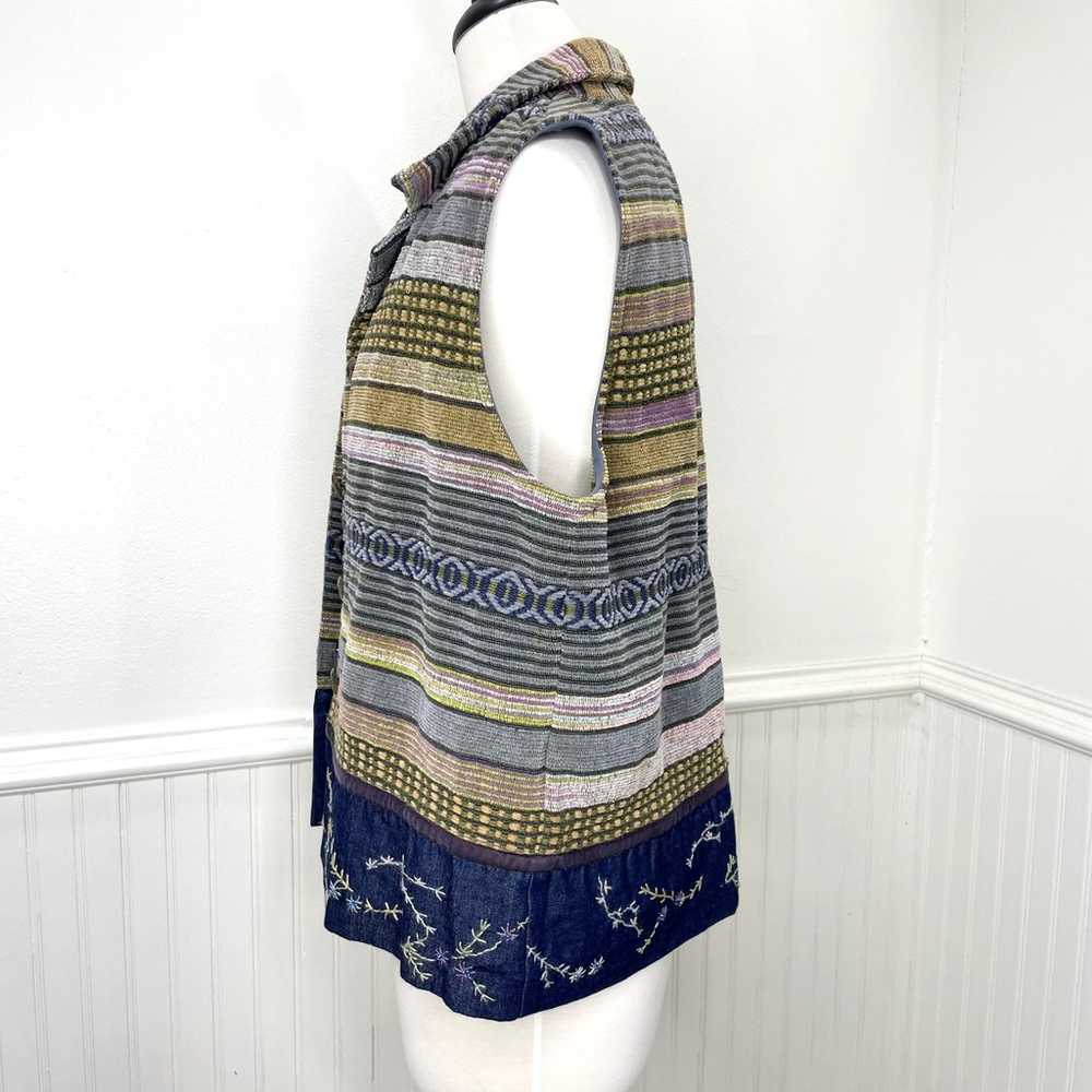 Ivy Size S Tapestry Vest Woven Vtg Striped Southw… - image 11