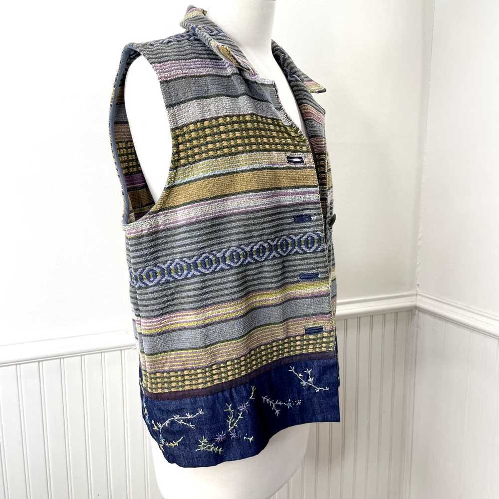 Ivy Size S Tapestry Vest Woven Vtg Striped Southw… - image 3