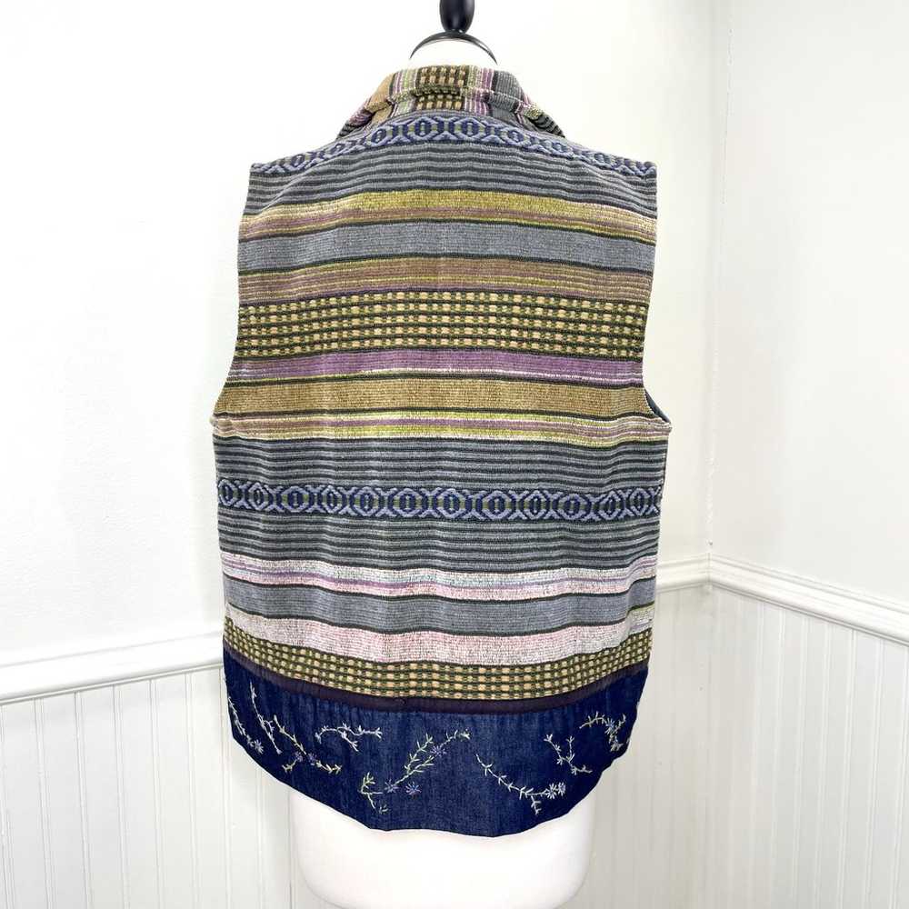 Ivy Size S Tapestry Vest Woven Vtg Striped Southw… - image 4