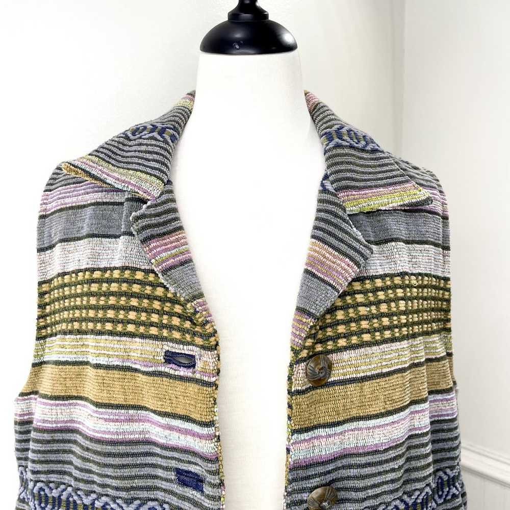 Ivy Size S Tapestry Vest Woven Vtg Striped Southw… - image 7