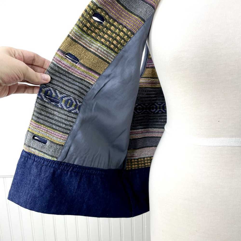 Ivy Size S Tapestry Vest Woven Vtg Striped Southw… - image 9