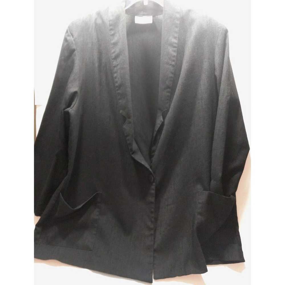 Main Street Classics Vtg Black Jacket Pockets Ear… - image 1