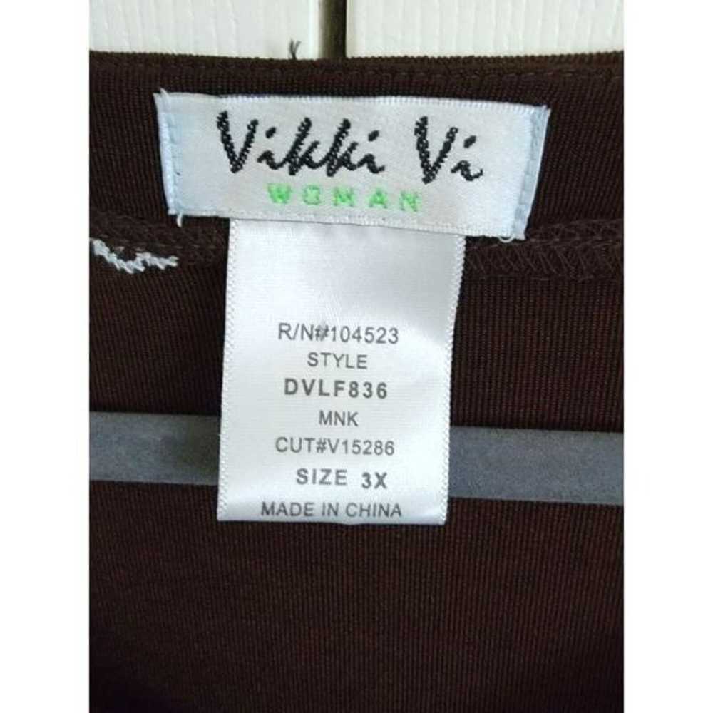 Vikki Vi 3X Brown Jacket Slinky Hook Closure Embr… - image 3