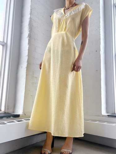 40s seersucker sunshine cotton slip dress - image 1