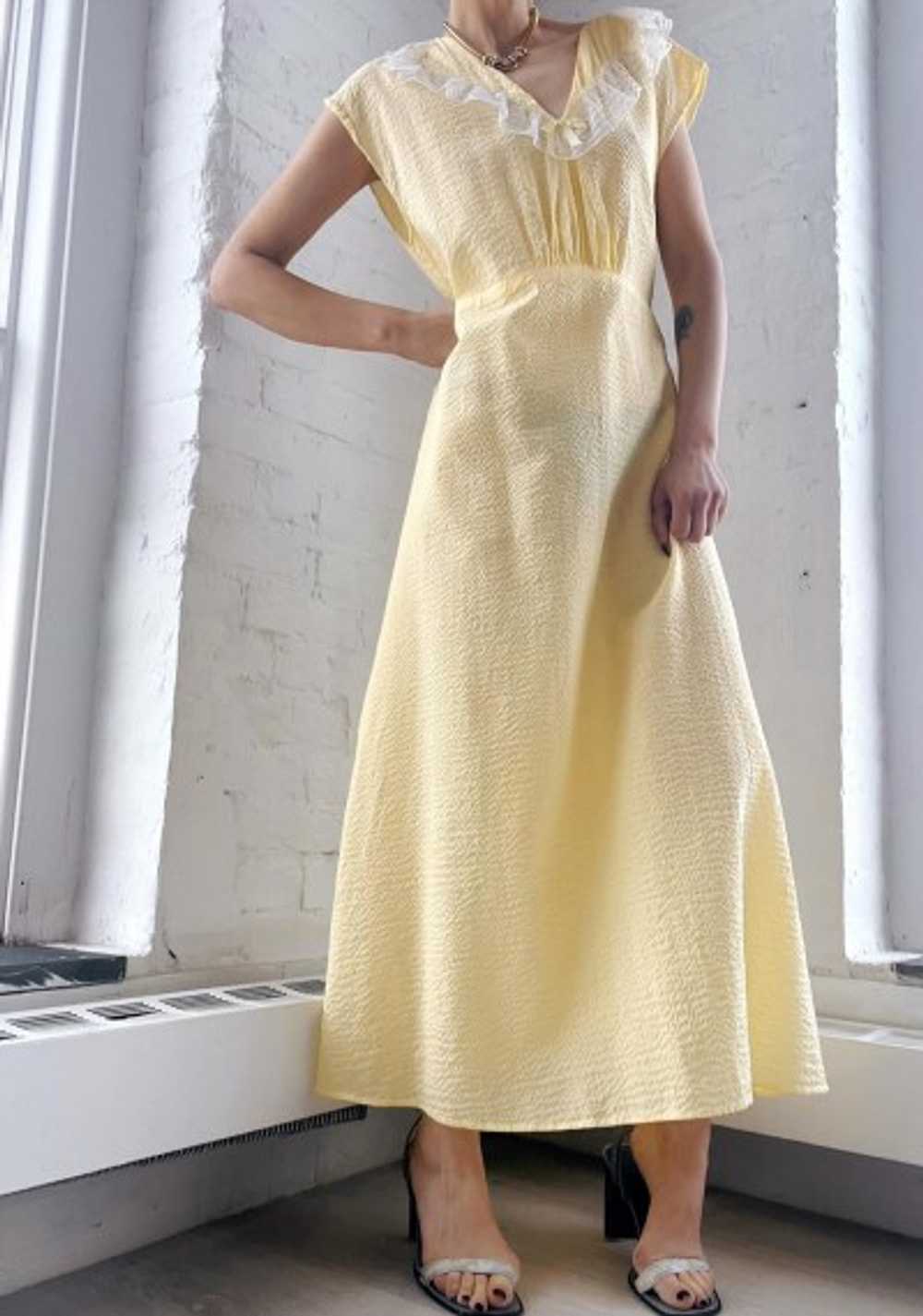 40s seersucker sunshine cotton slip dress - image 3