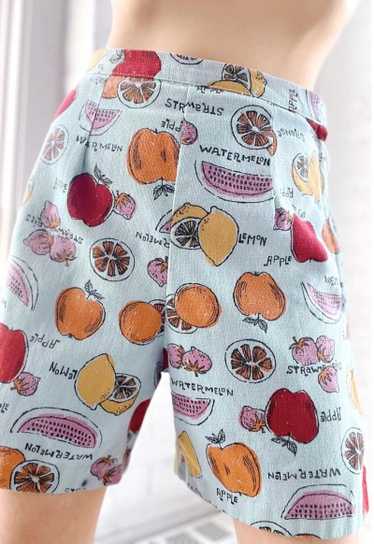 50s cotton fruit shorts