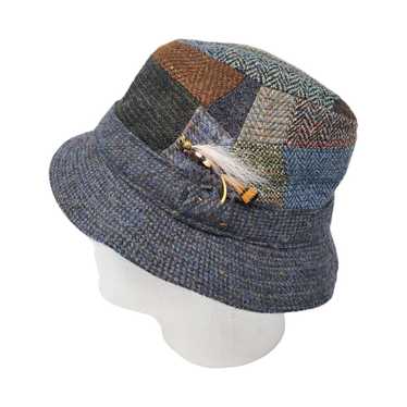 Orvis Patchwork Wool Fedora Hat Tweed Vintage Irel