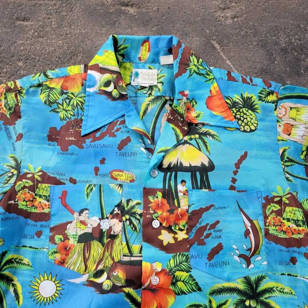 Vintage Waikiki Holiday 70s Hawaiian Shirt Size M… - image 2