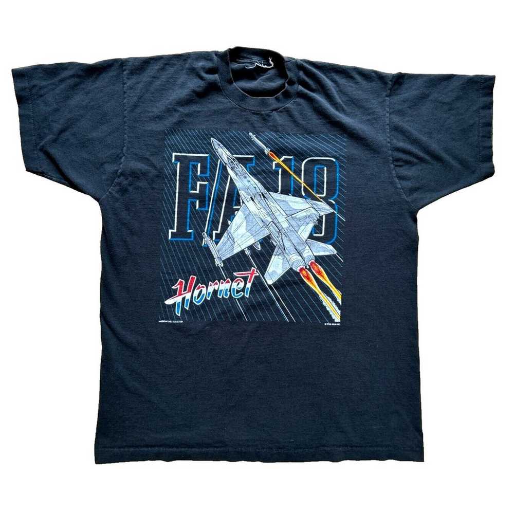 Vintage 80s FA-18 Hornet T-Shirt Single Stitch Je… - image 11