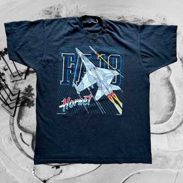 Vintage 80s FA-18 Hornet T-Shirt Single Stitch Je… - image 1