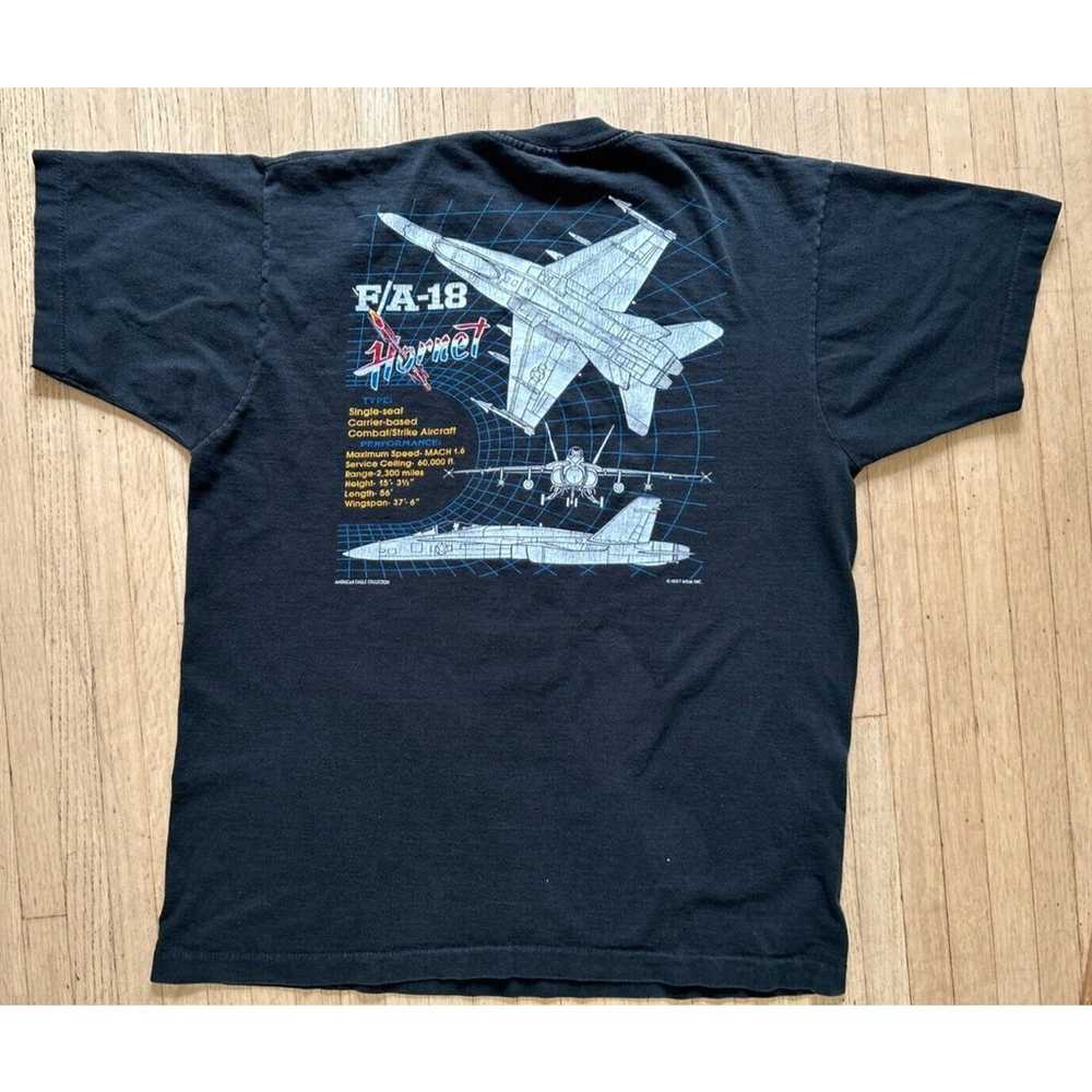 Vintage 80s FA-18 Hornet T-Shirt Single Stitch Je… - image 2