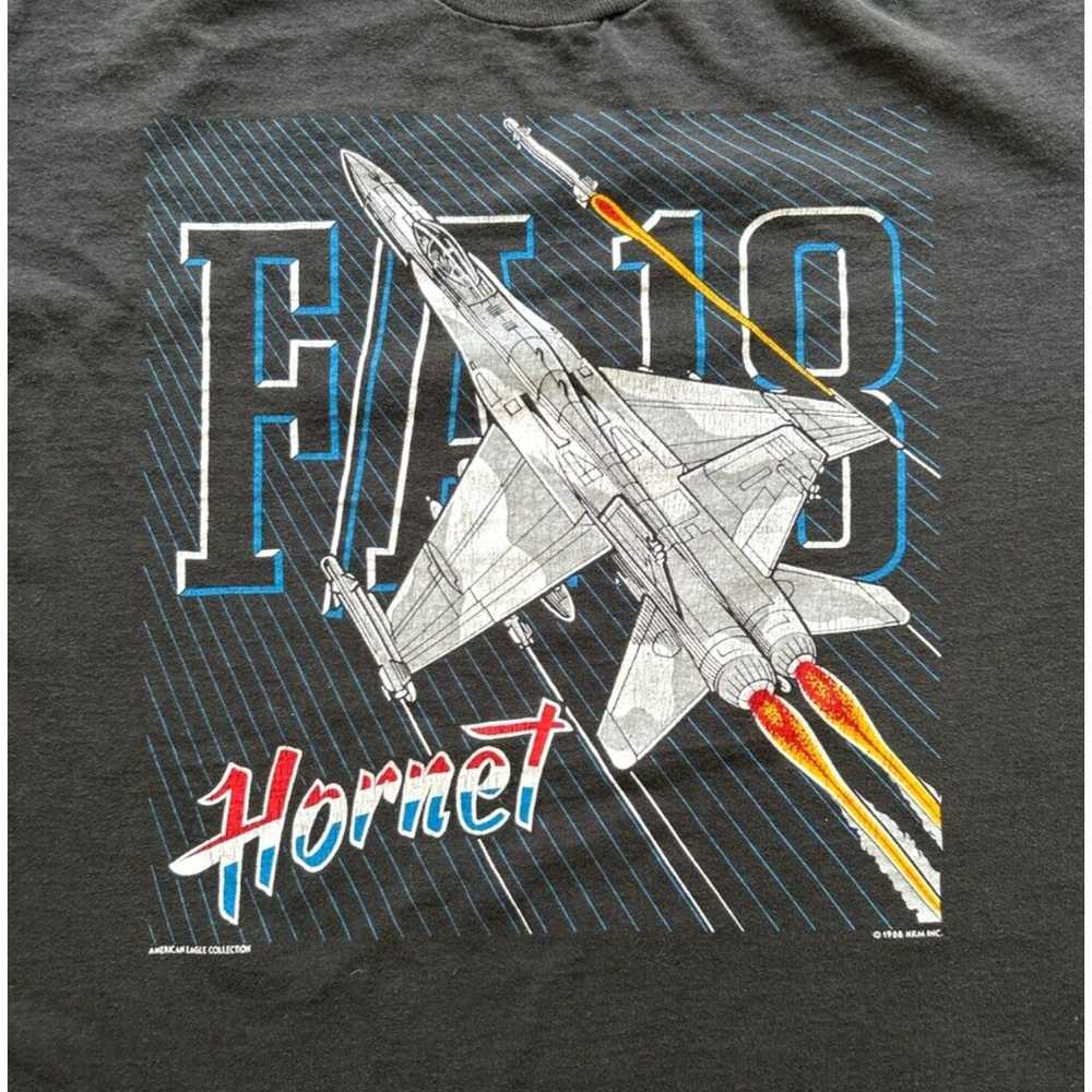 Vintage 80s FA-18 Hornet T-Shirt Single Stitch Je… - image 3