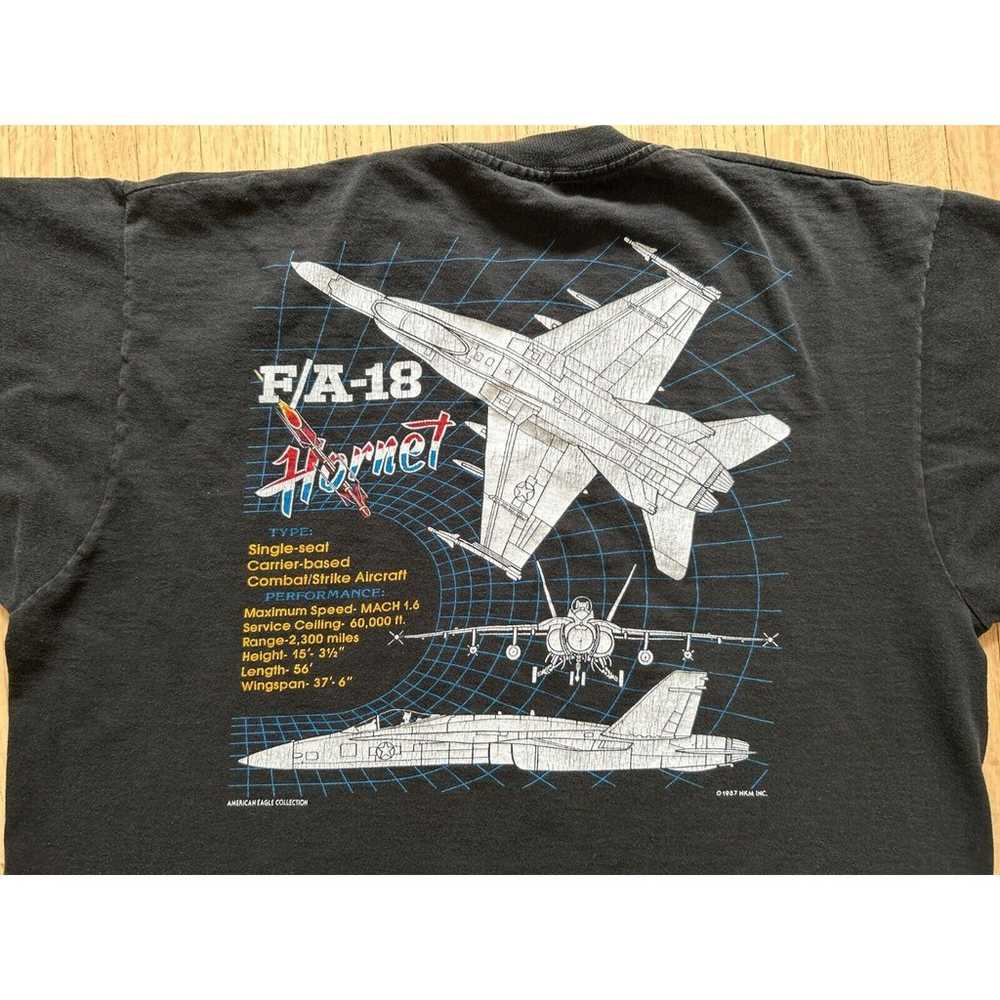 Vintage 80s FA-18 Hornet T-Shirt Single Stitch Je… - image 4