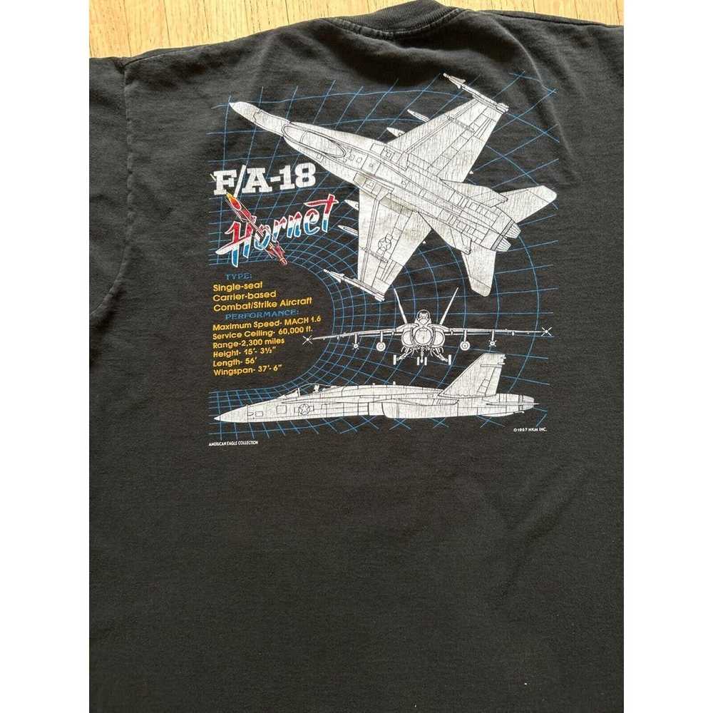 Vintage 80s FA-18 Hornet T-Shirt Single Stitch Je… - image 5