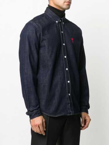 AMI Paris BNWT AW20 BUTTON-DOWN DE COEUR DENIM SH… - image 1