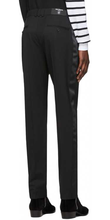 BNWT SS20 BALMAIN BLACK WOOL SATIN PANTS 52