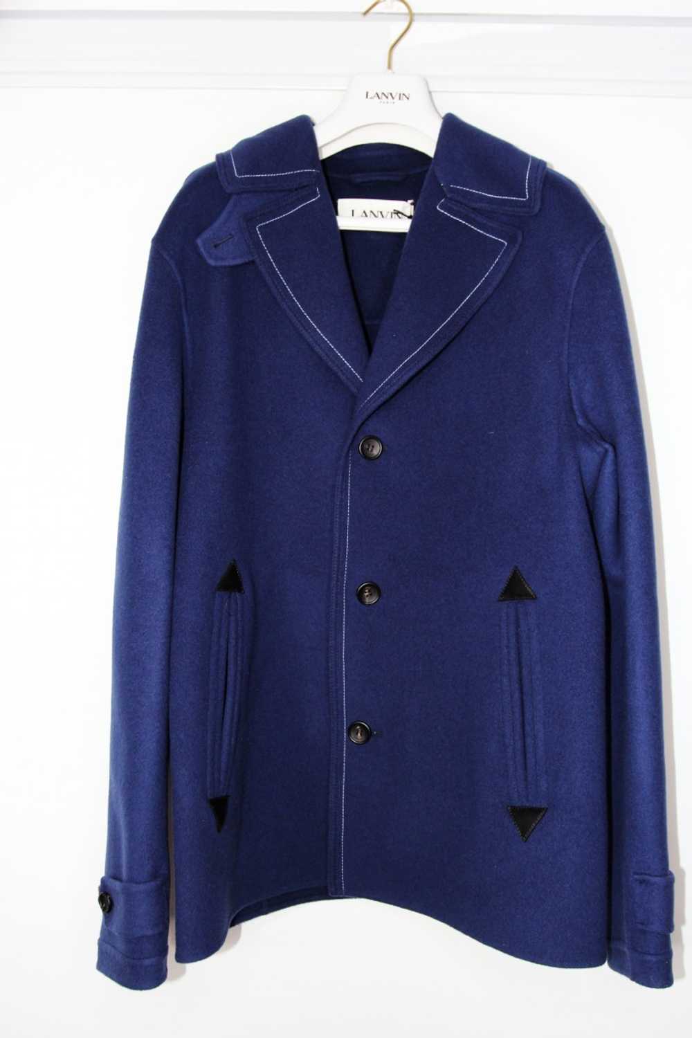 BNWT AW20 LANVIN WOOL CASHMERE BLEND PEACOAT 52 - image 2