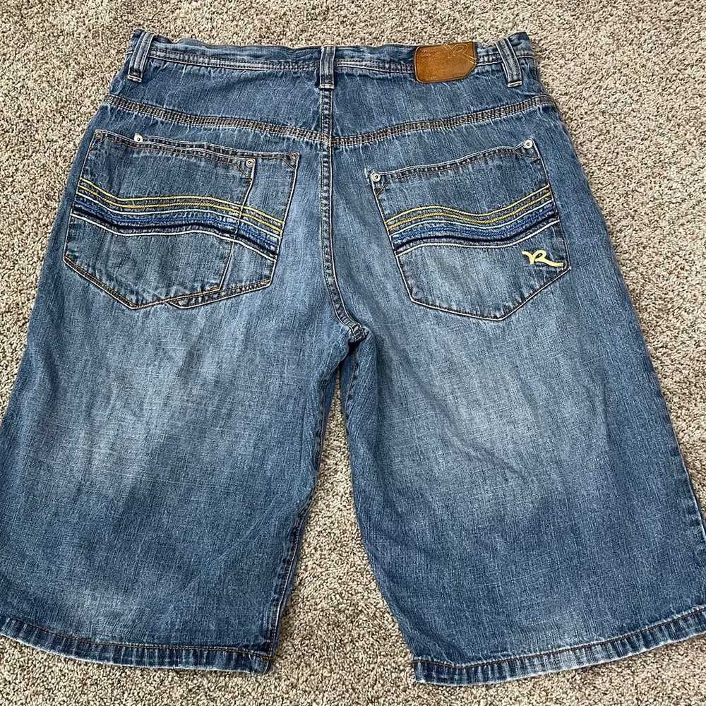 Vintage Rocawear Shorts Men 36 Blue Baggy Loose D… - image 1