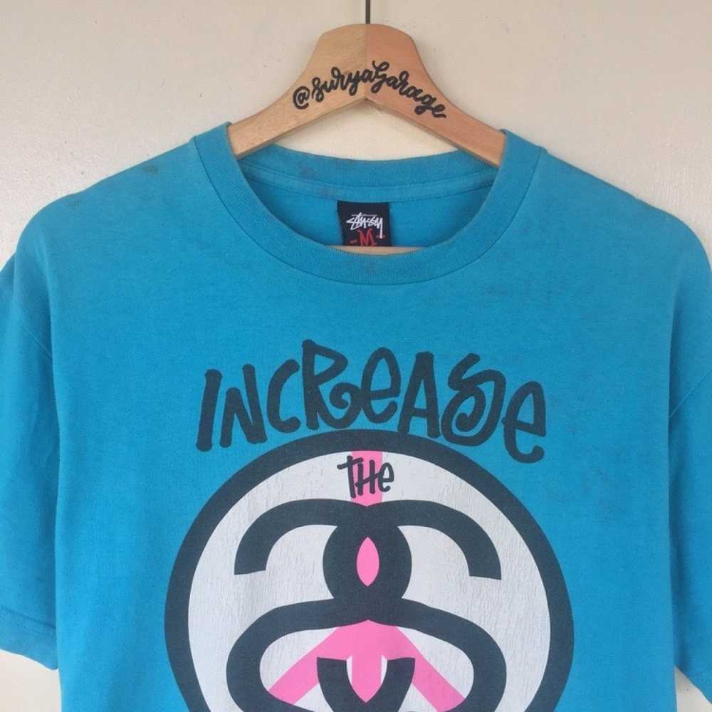 Stüssy “Increase The Peace” Big Logo Defect Tshirt - image 2