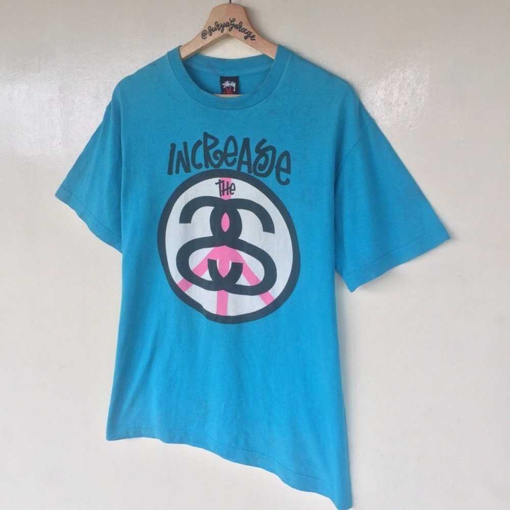 Stüssy “Increase The Peace” Big Logo Defect Tshirt - image 3