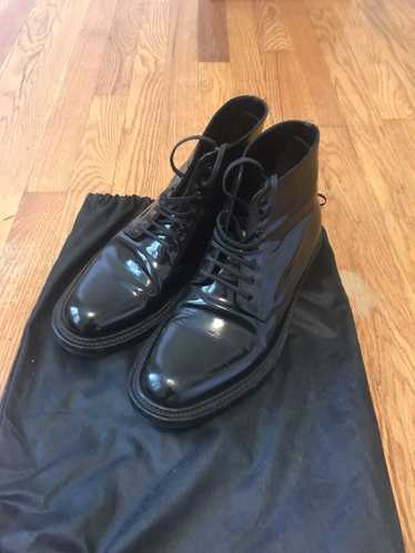 SAINT LAURENT Patent Leather Combat Army Boots 12 