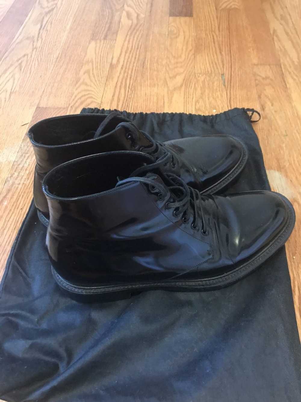 SAINT LAURENT Patent Leather Combat Army Boots 12… - image 4