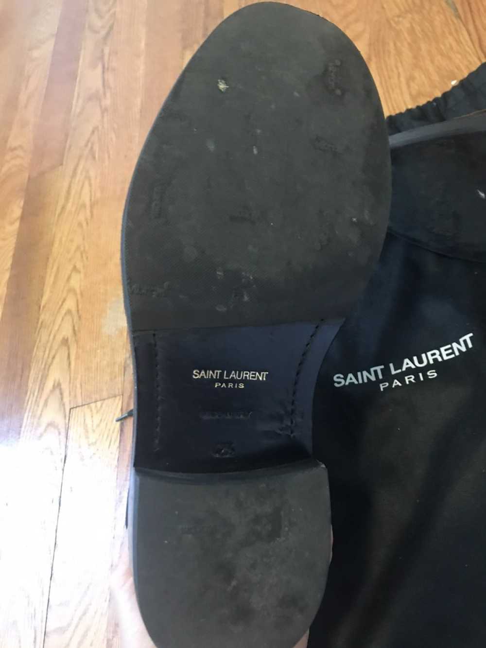 SAINT LAURENT Patent Leather Combat Army Boots 12… - image 6