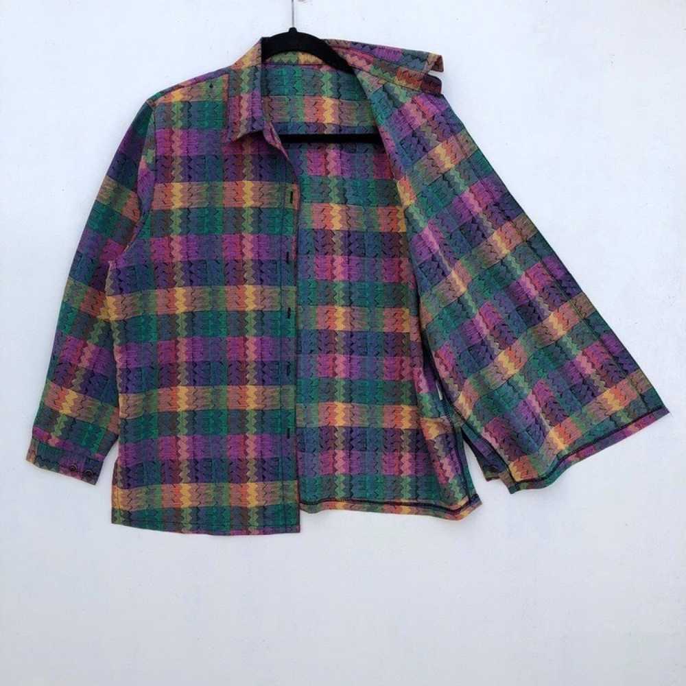 Vintage - Multicolour Plaid Shirt Button Ups - image 12