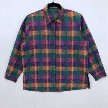 Vintage - Multicolour Plaid Shirt Button Ups - image 1