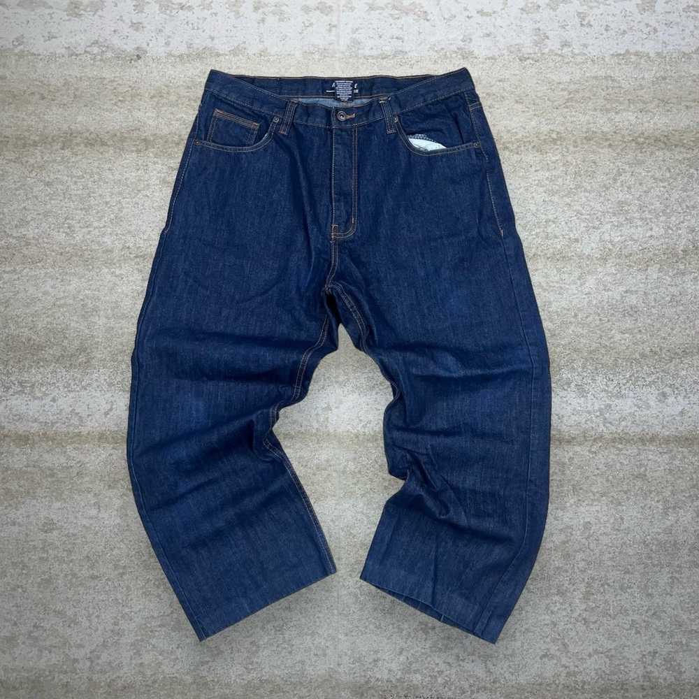 Vintage Skater Wide Leg Jeans Refuse Dark Wash Ba… - image 2