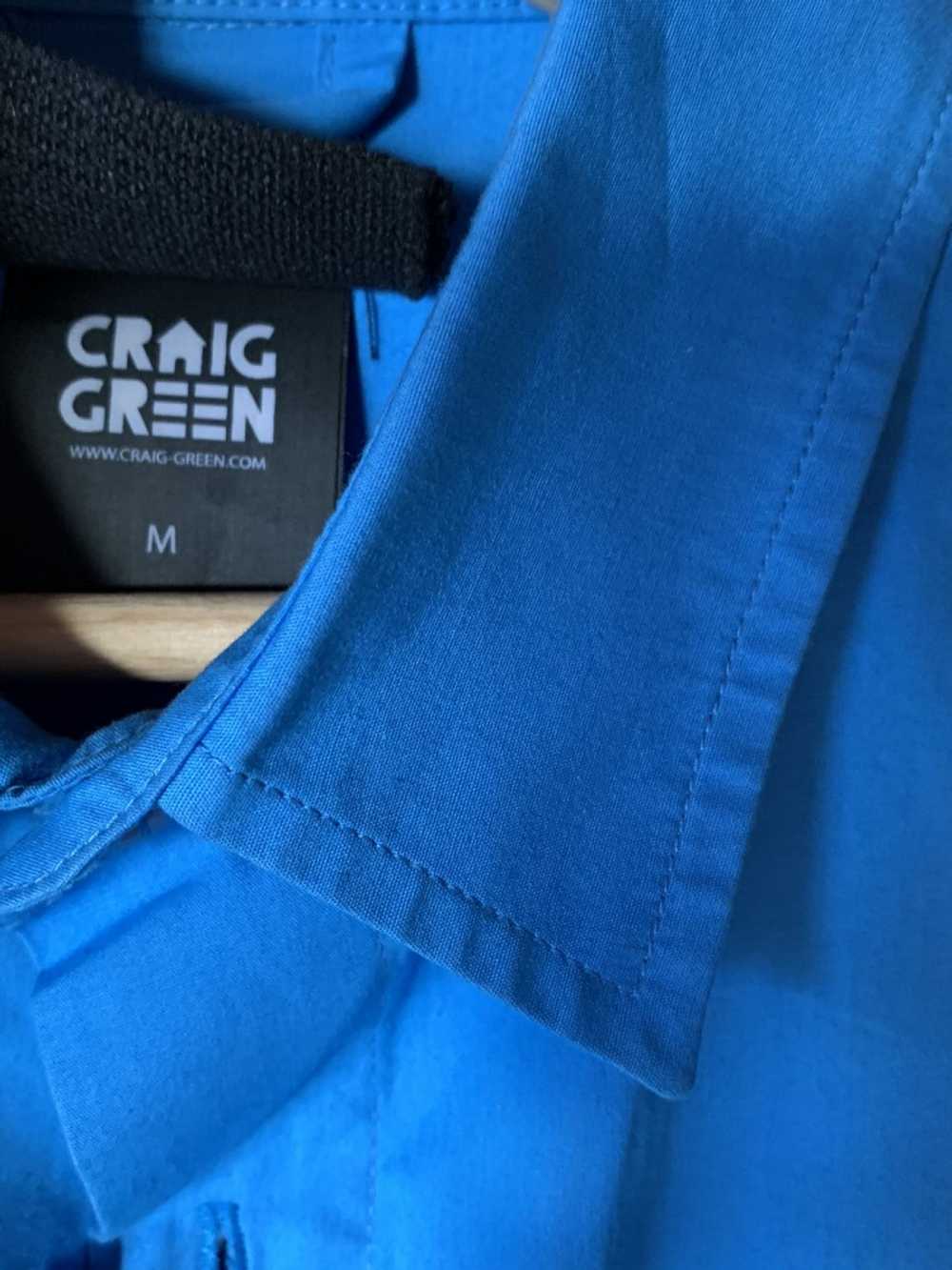 Craig green ss15 blue side split tie up shirt - image 4