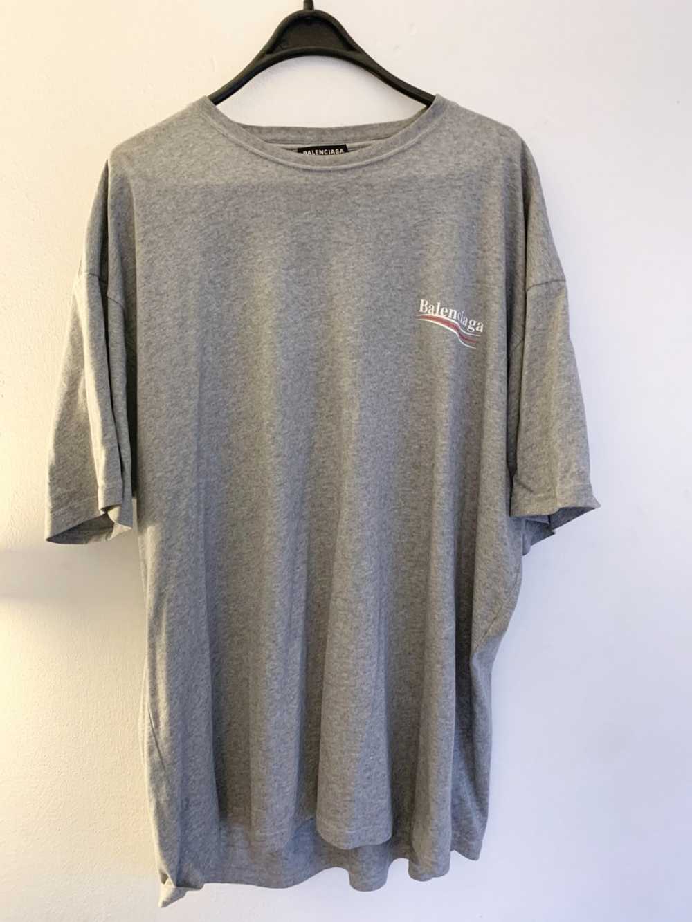 Balenciaga Grey Political Logo T-shirt - image 3