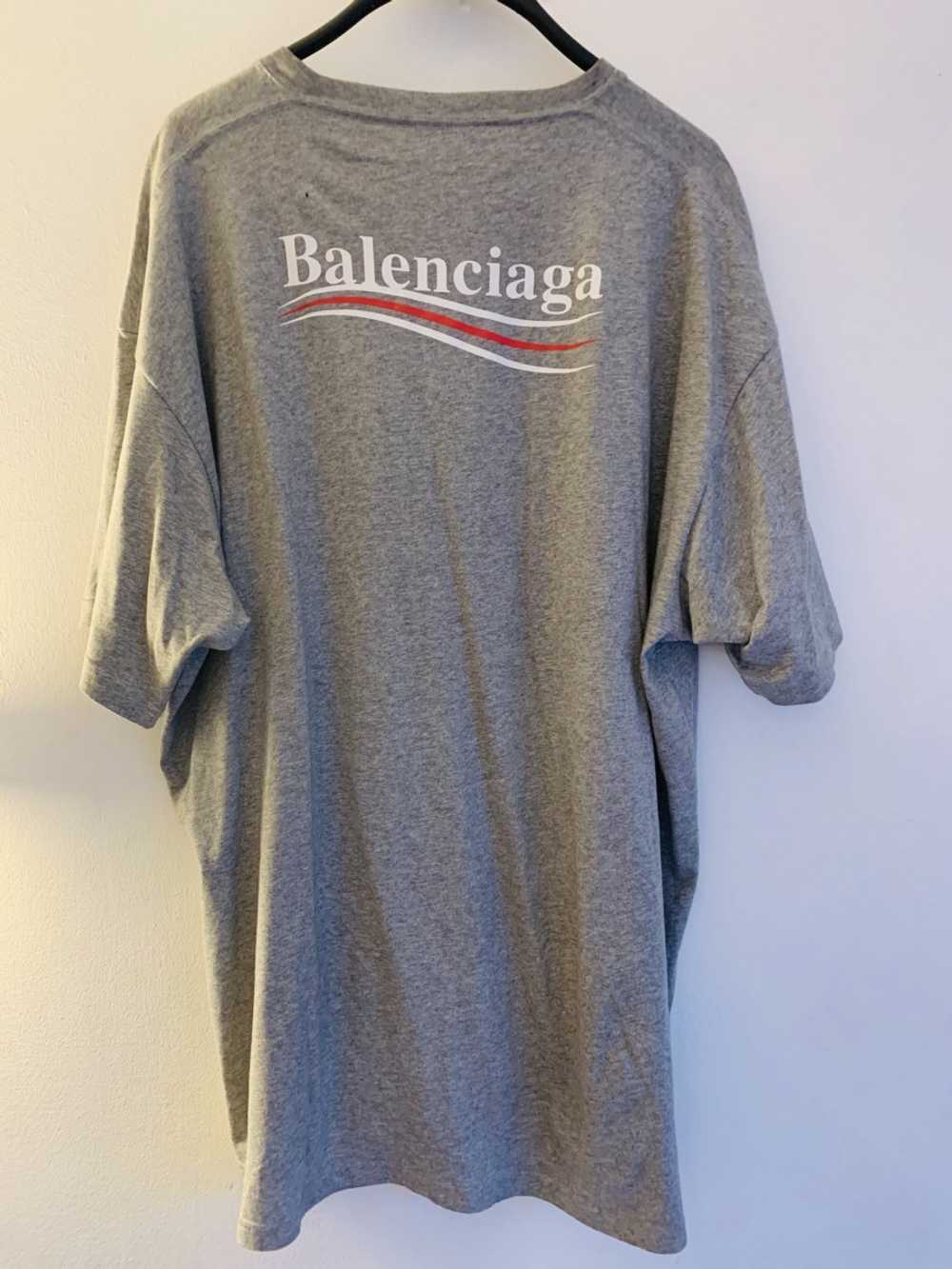 Balenciaga Grey Political Logo T-shirt - image 4
