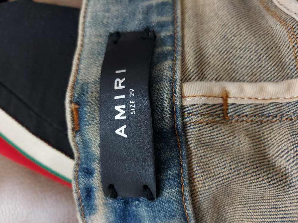 AMIRI Dirty Indigo Mx1 Red Black Bandana Jeans - image 4