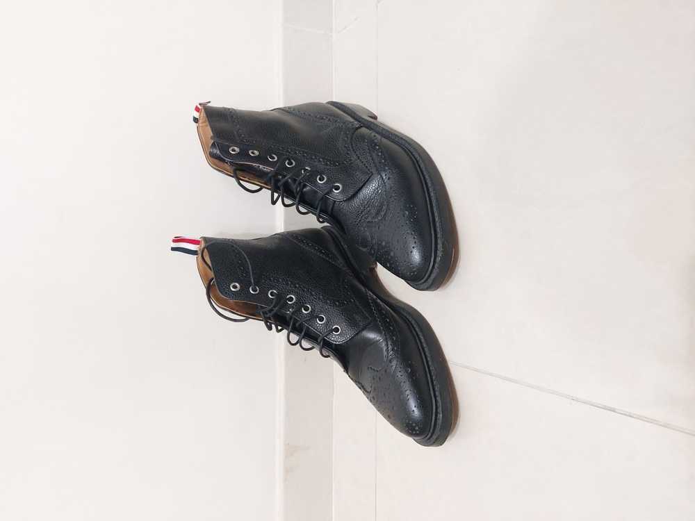 Thom Browne Pebble Grain Leather Wingtip Boots - image 1