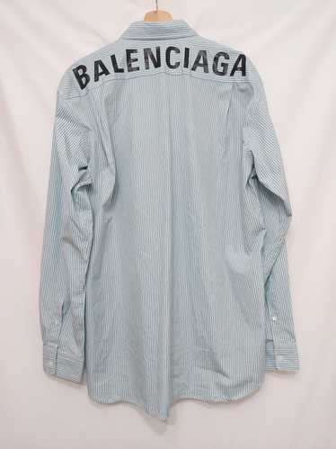 BALENCIAGA Back Logo Striped Oversized Shirt