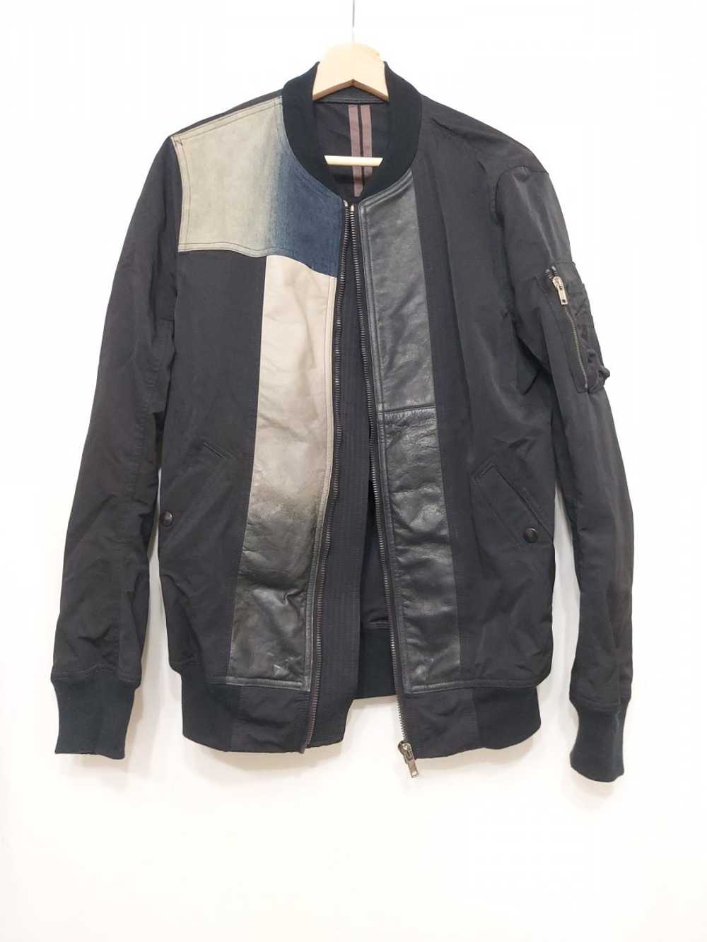 Rick Owens SS16 Leather Patch Flight Bomber Jacket - image 1