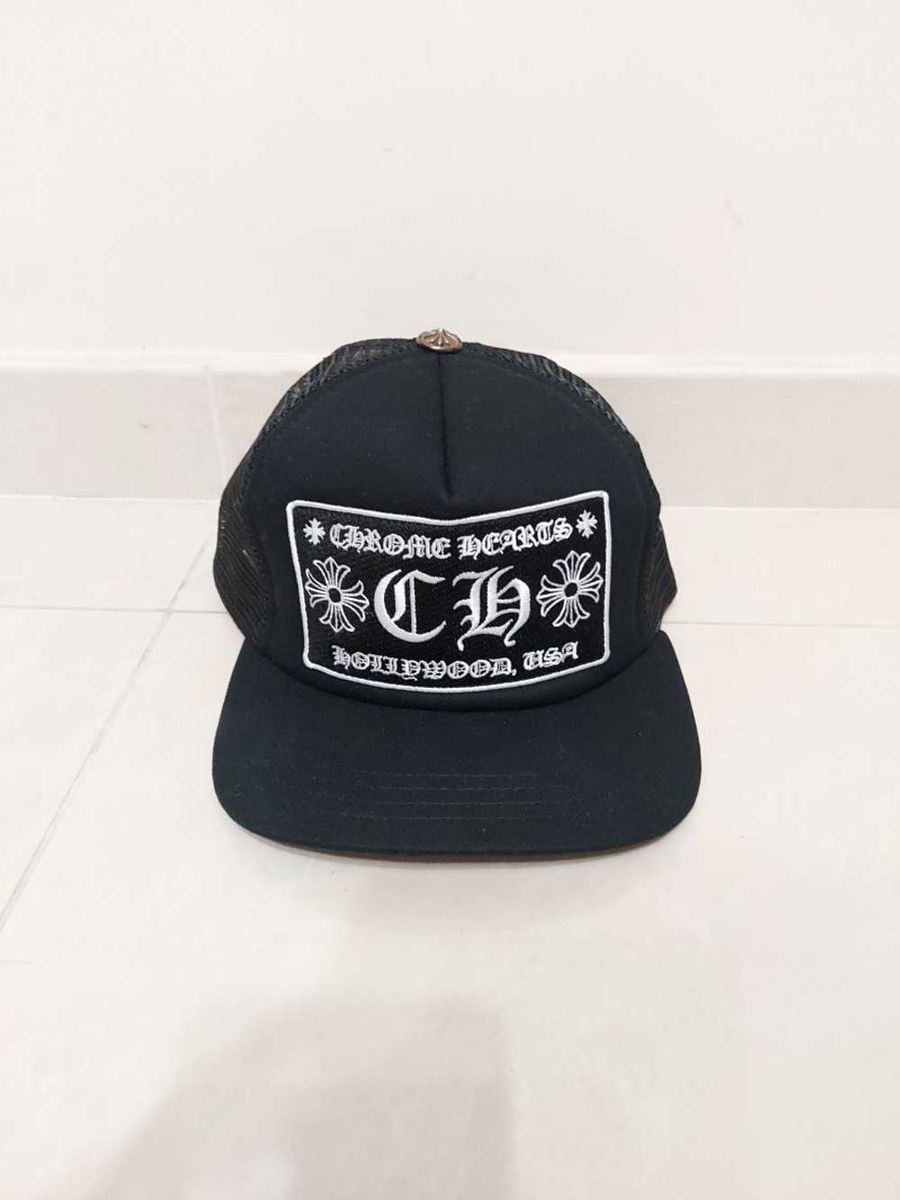 Chrome Hearts Black Hollywood USA CH Trucker Hat - image 1