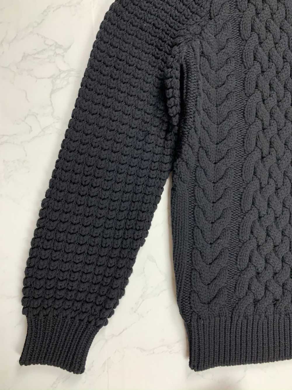 Balmain Black Wool Cable Knit Turtleneck - image 6