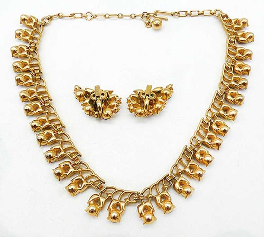 Trifari Topaz Aurora Rhinestone Necklace Set - image 4