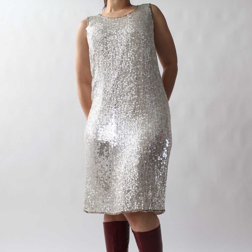 Vintage Silver Sequin Dress - image 10