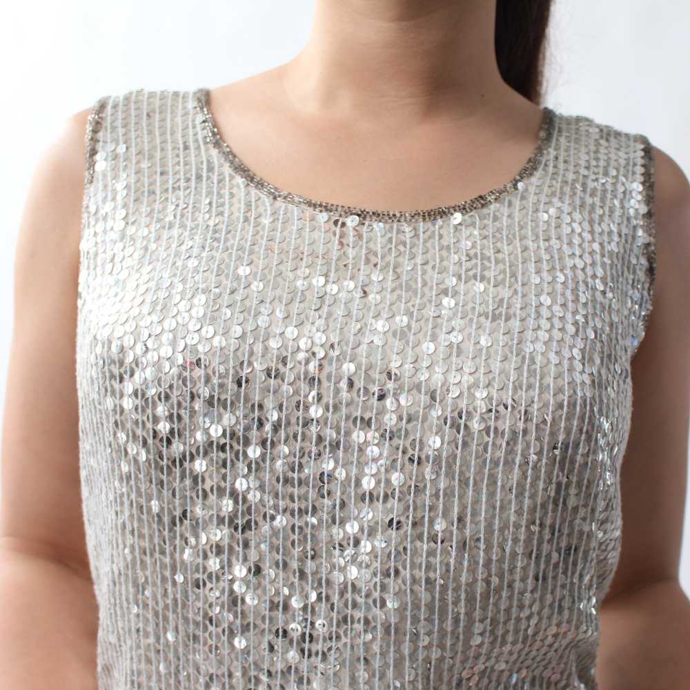 Vintage Silver Sequin Dress - image 11
