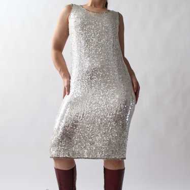 Vintage Silver Sequin Dress - image 1