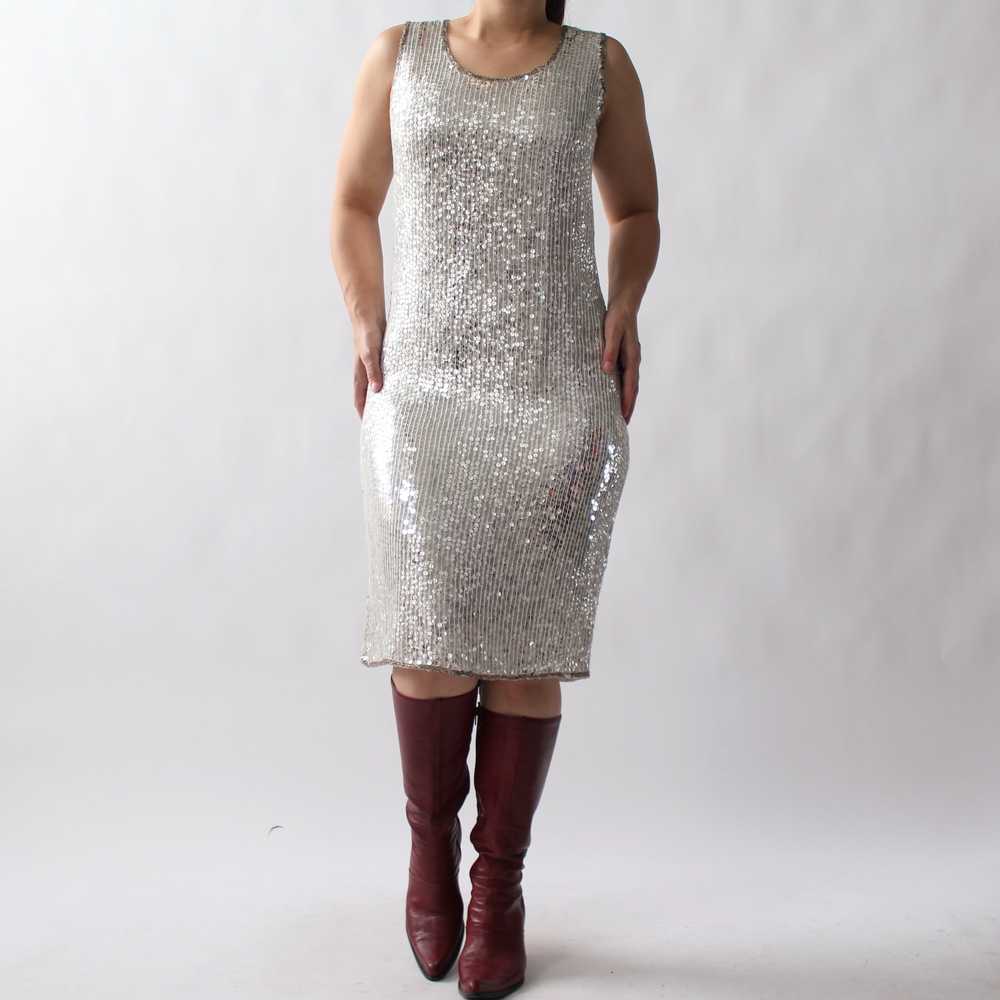 Vintage Silver Sequin Dress - image 2
