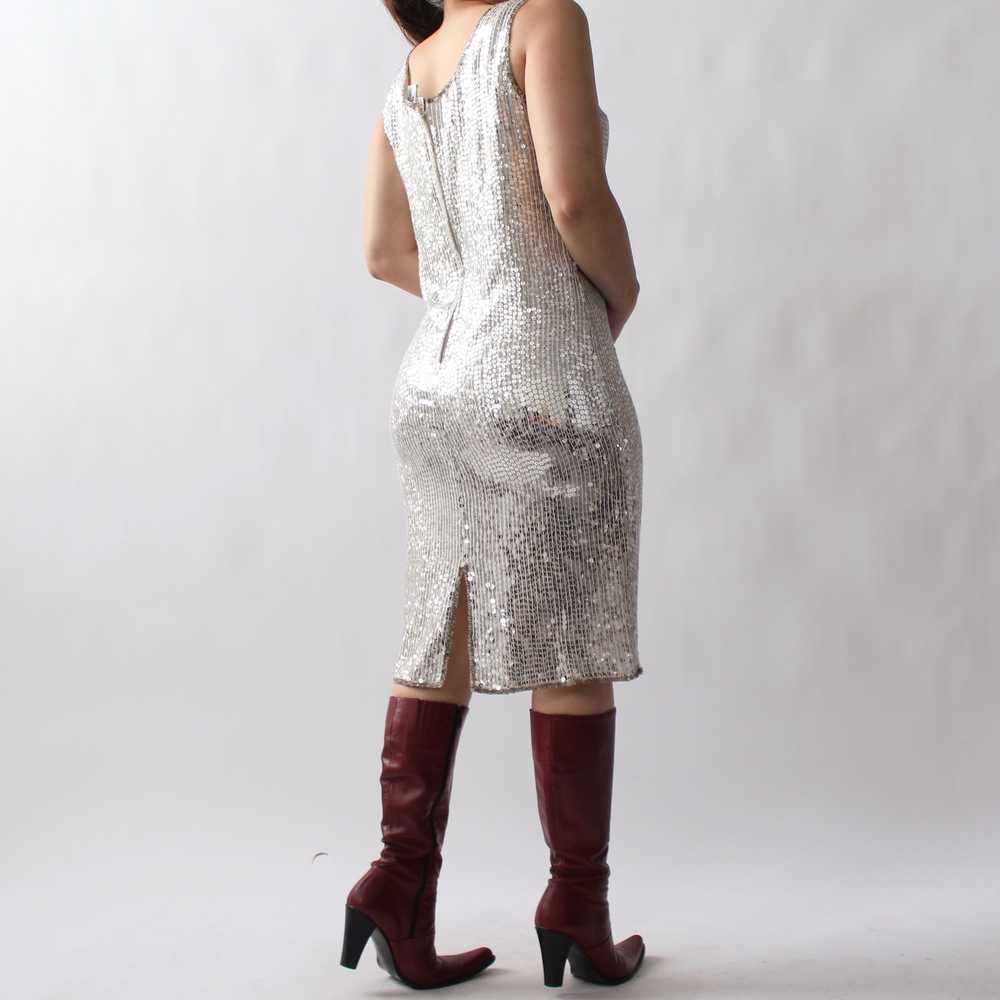 Vintage Silver Sequin Dress - image 4