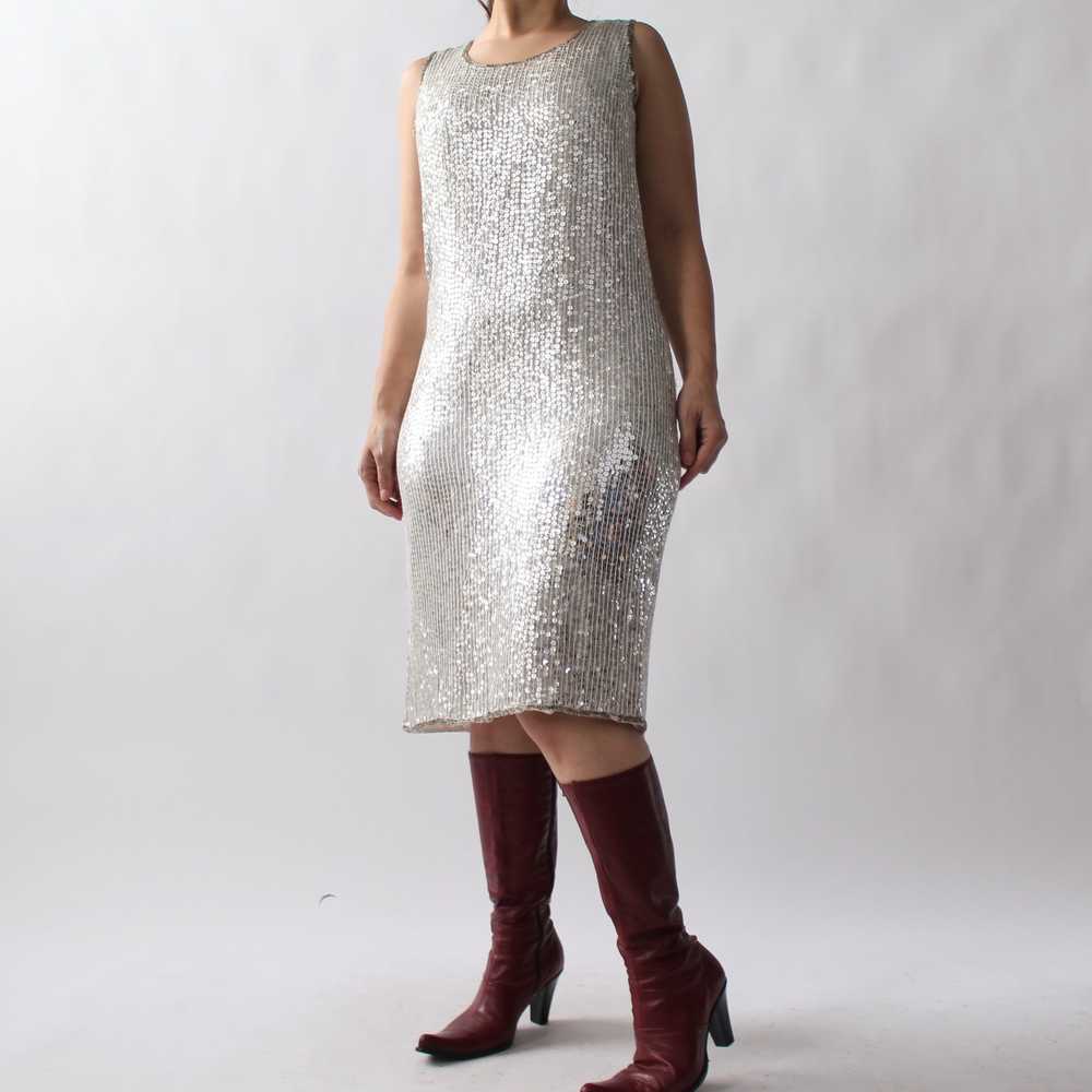 Vintage Silver Sequin Dress - image 6