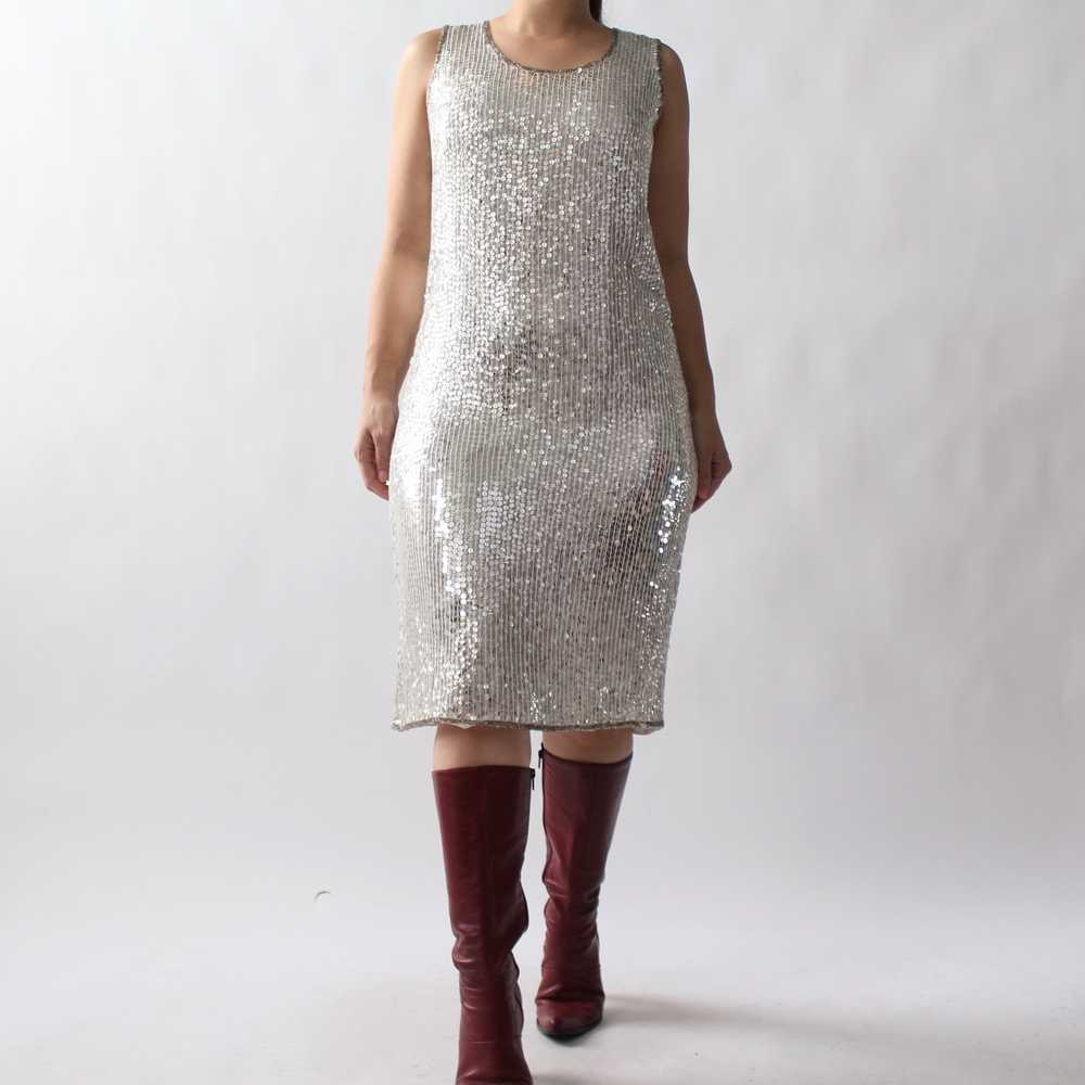 Vintage Silver Sequin Dress - image 7