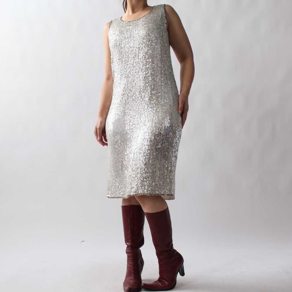 Vintage Silver Sequin Dress - image 8